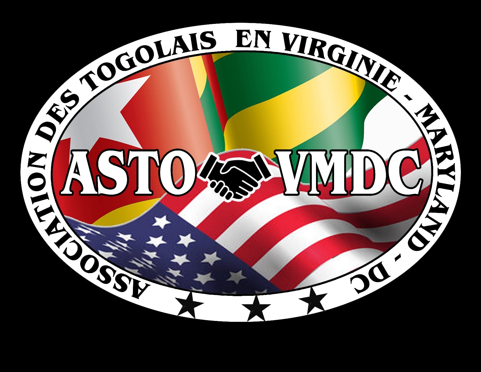 ASTO-VMDC emblem with Togolese and American flags